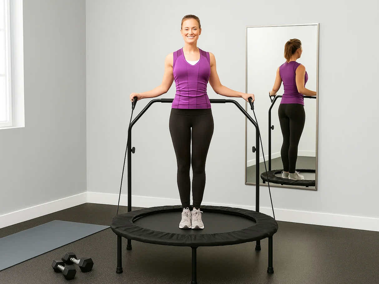 Mini Trampoline with Handle 40-inch - Black