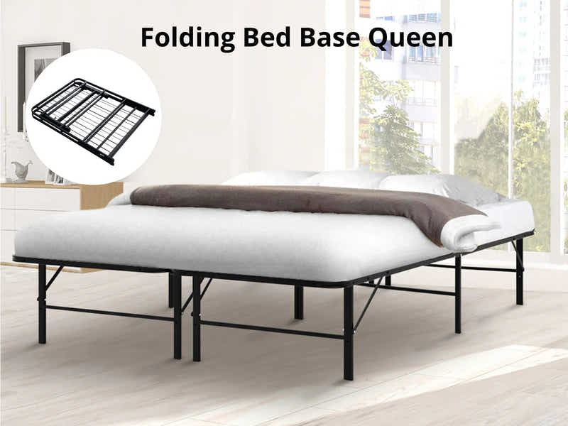 Folding Metal Bed Frame - Queen