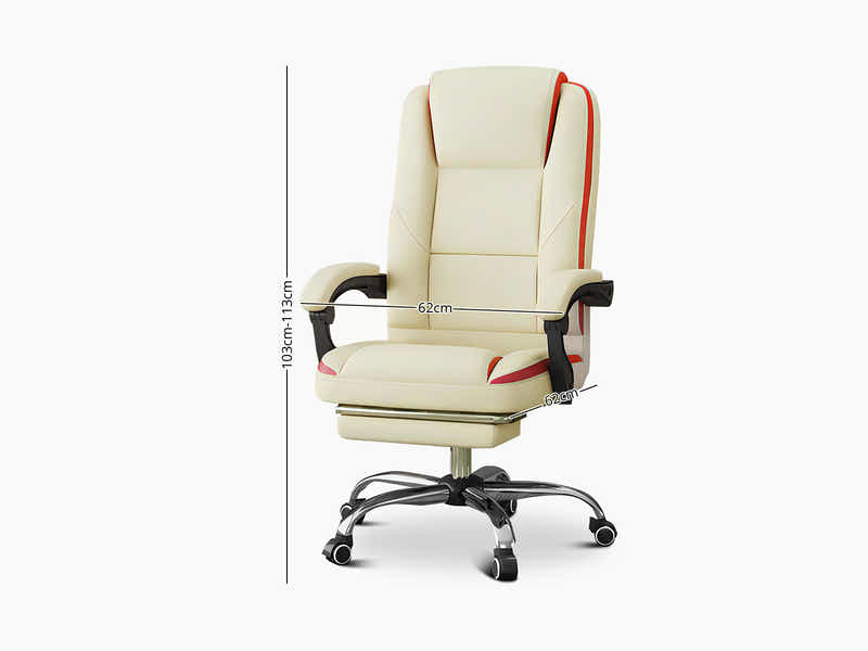 L-Shaped Desk Rustic Oak & Siena Executive Office Chair PU Beige