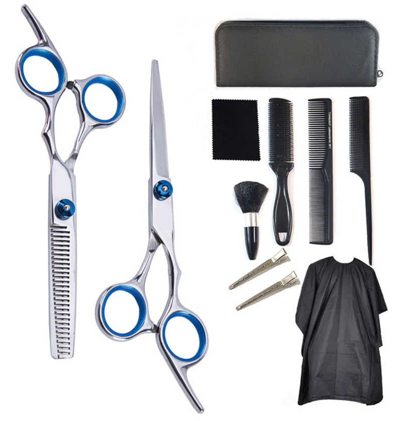 DS BS 11 Pcs Professional Home Hair Cutting Scissors Kit