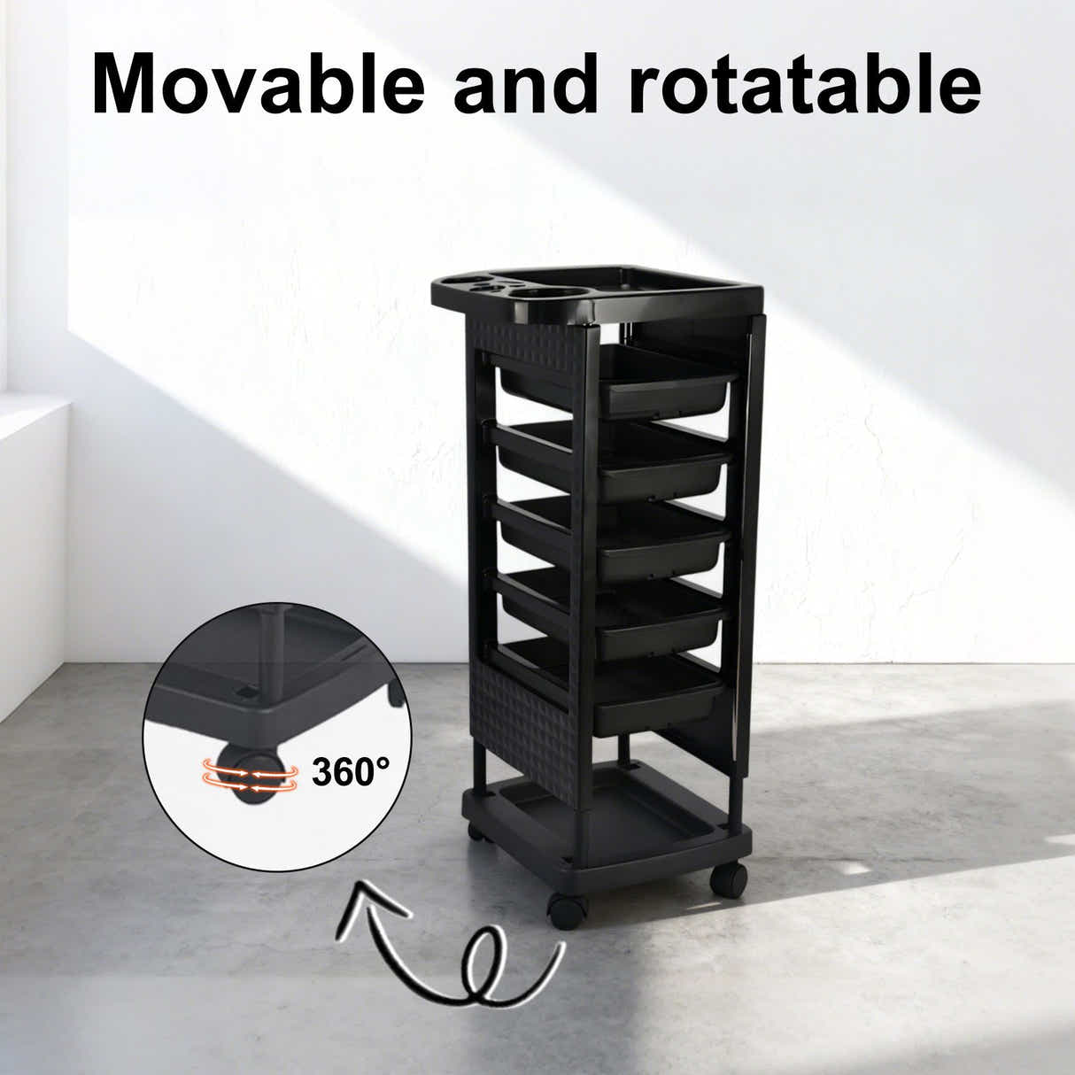 DS BD 6 Tier Hair Salon Trolley Spa Beauty Parlor Hairdressing Tool Rolling