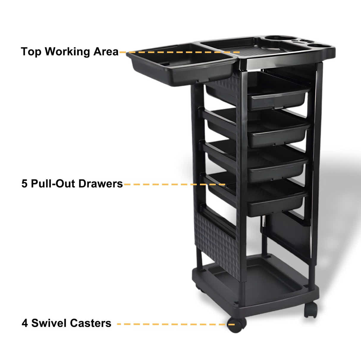 DS BD 6 Tier Hair Salon Trolley Spa Beauty Parlor Hairdressing Tool Rolling