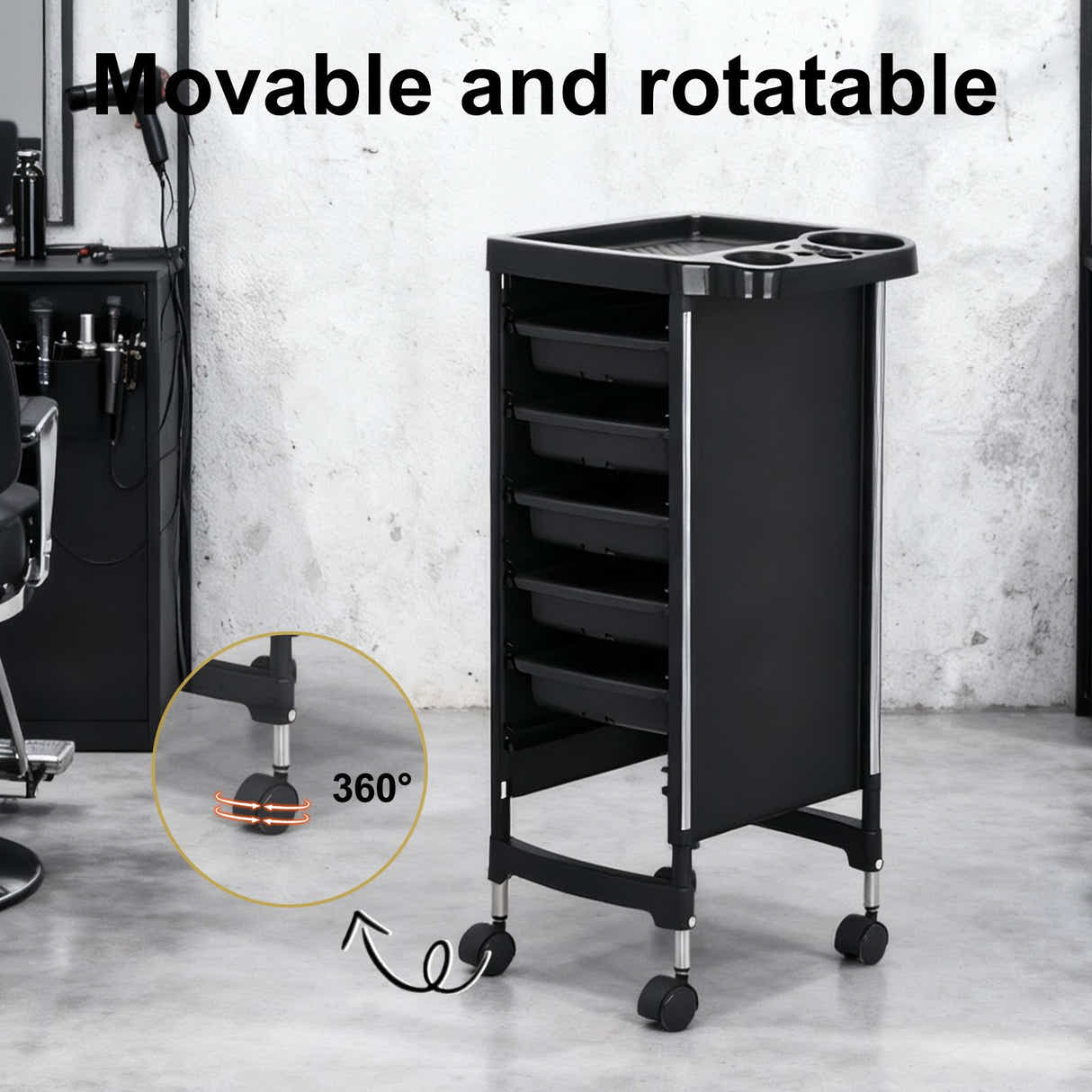 DS BD 6 Tier Hair Salon Trolley Spa Beauty Parlor Hairdressing Tool Rolling Pull