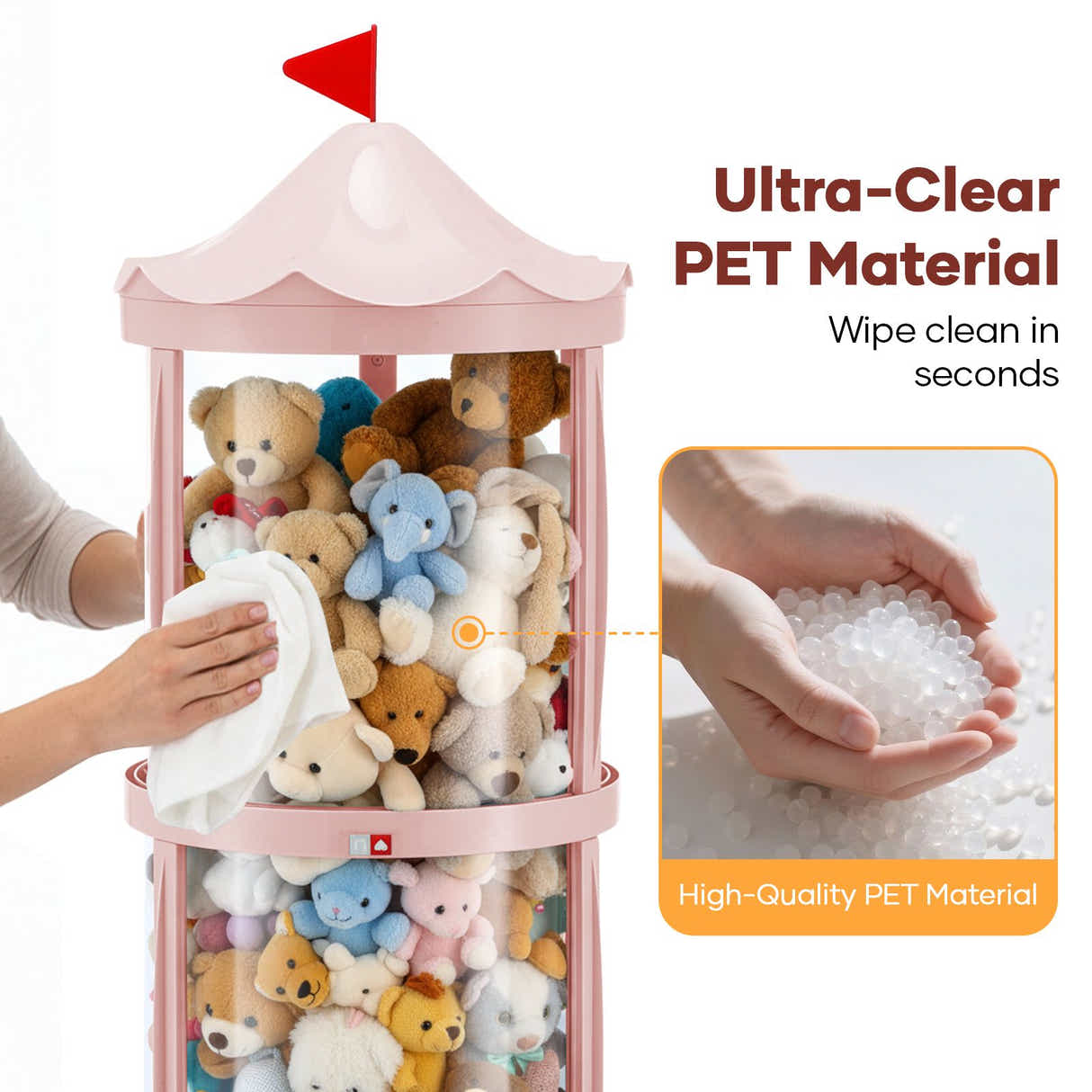 DS BD Kids Toys Storage Tube Box Stuffed Animal Zoo Plush Soft Doll Organiser