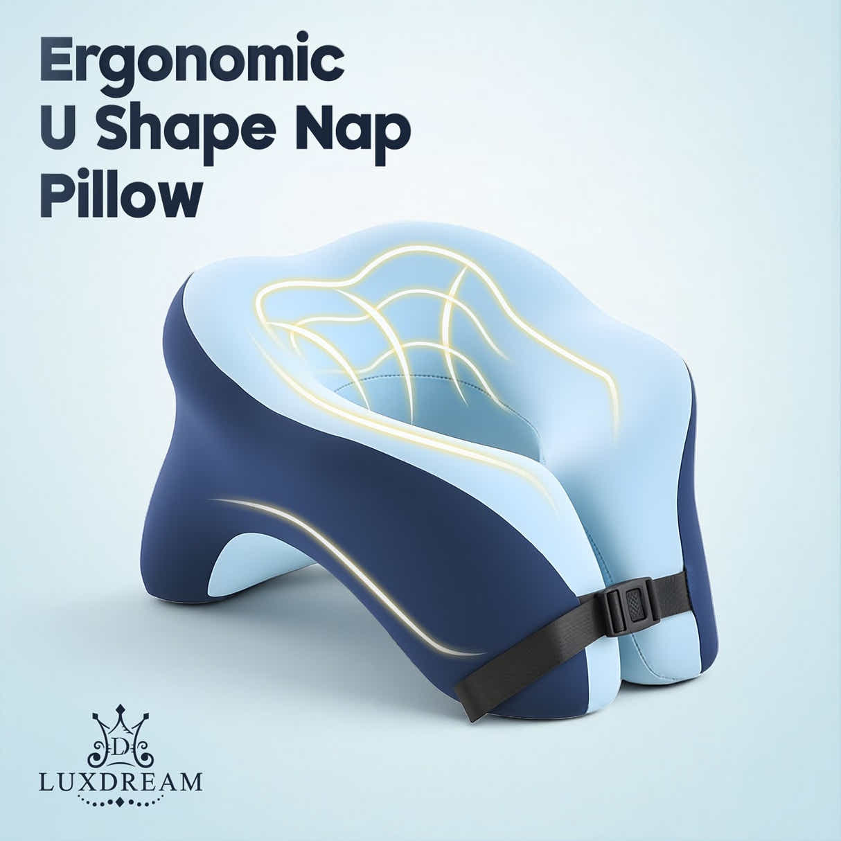 DS BD U Shape Neck Nap Pillow Travel Memory Foam 360-Degree Head Support