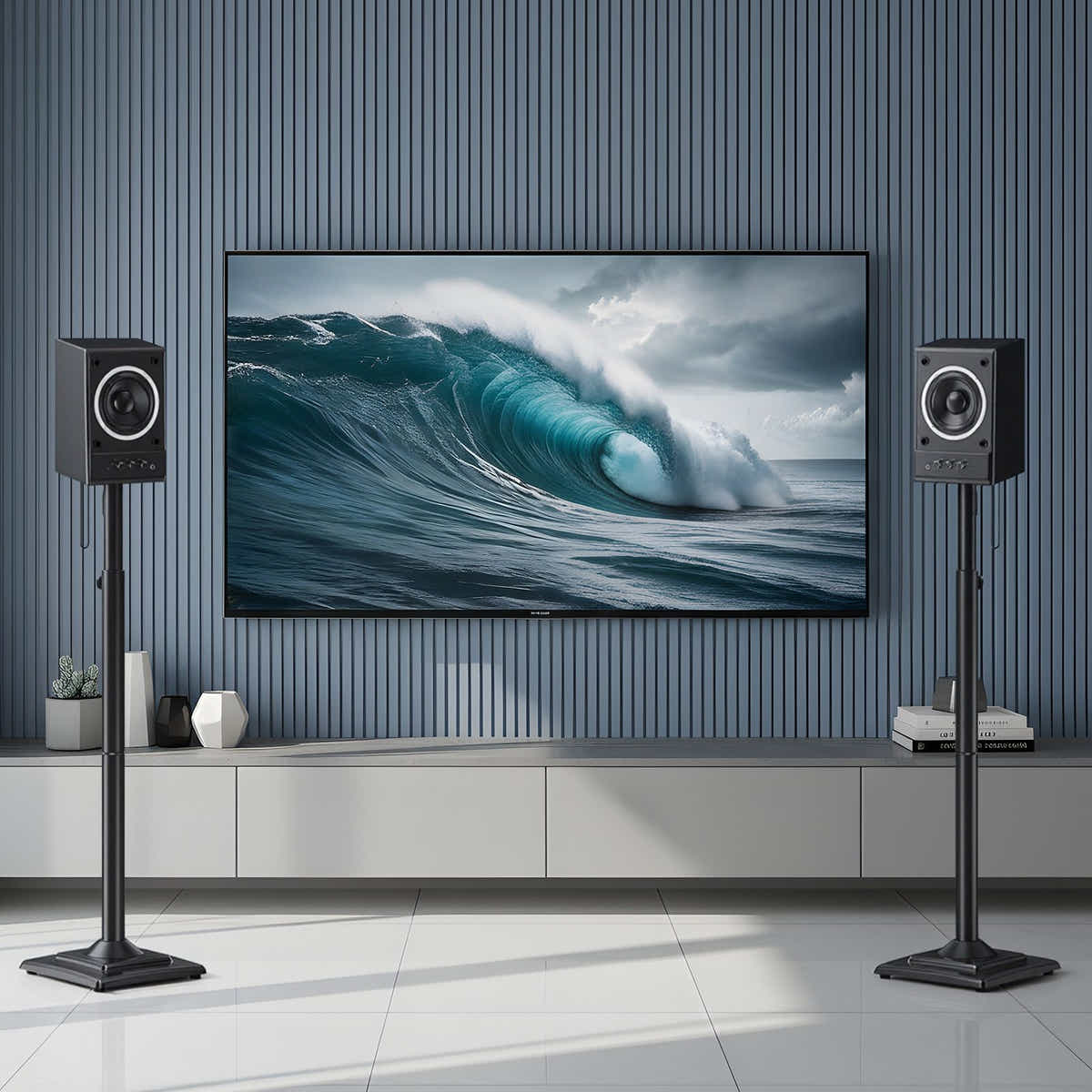 DS BD Floor Rear Speaker Stands Surround Sound Bookshelf Satellite 82.6-106cm