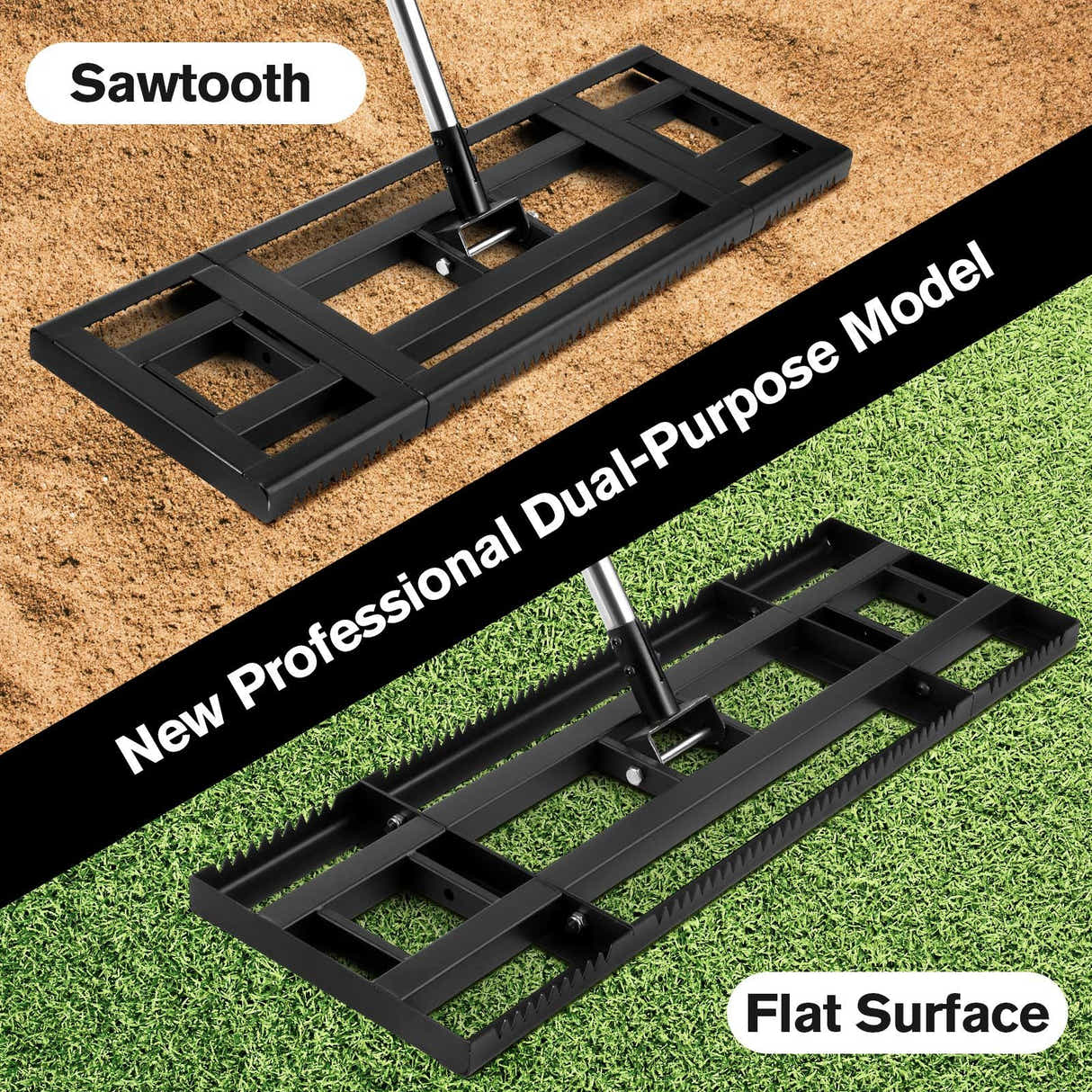 DS BD Lawn Leveling Rake Top Soil Spreader Leveller 76x26cm Base Ground Grass