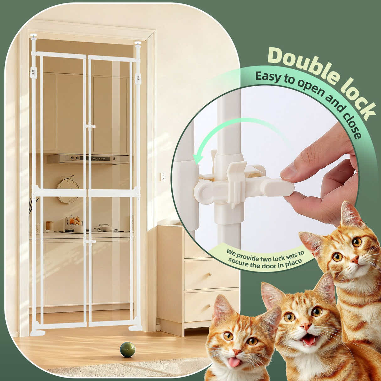 DS BD Retractable Safety Gate Pet Dog Cat Extra Tall Invisible Fence Enclosure