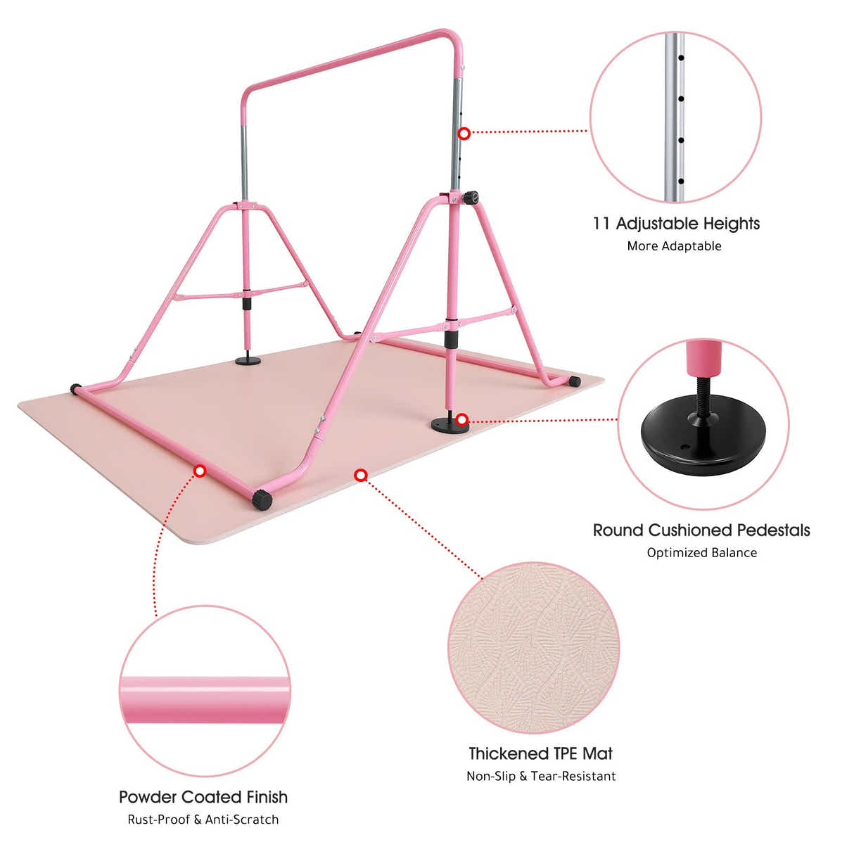 DS BD Kids Gymnastics Bar Training Climbing Frame Playground Home Gym Workout