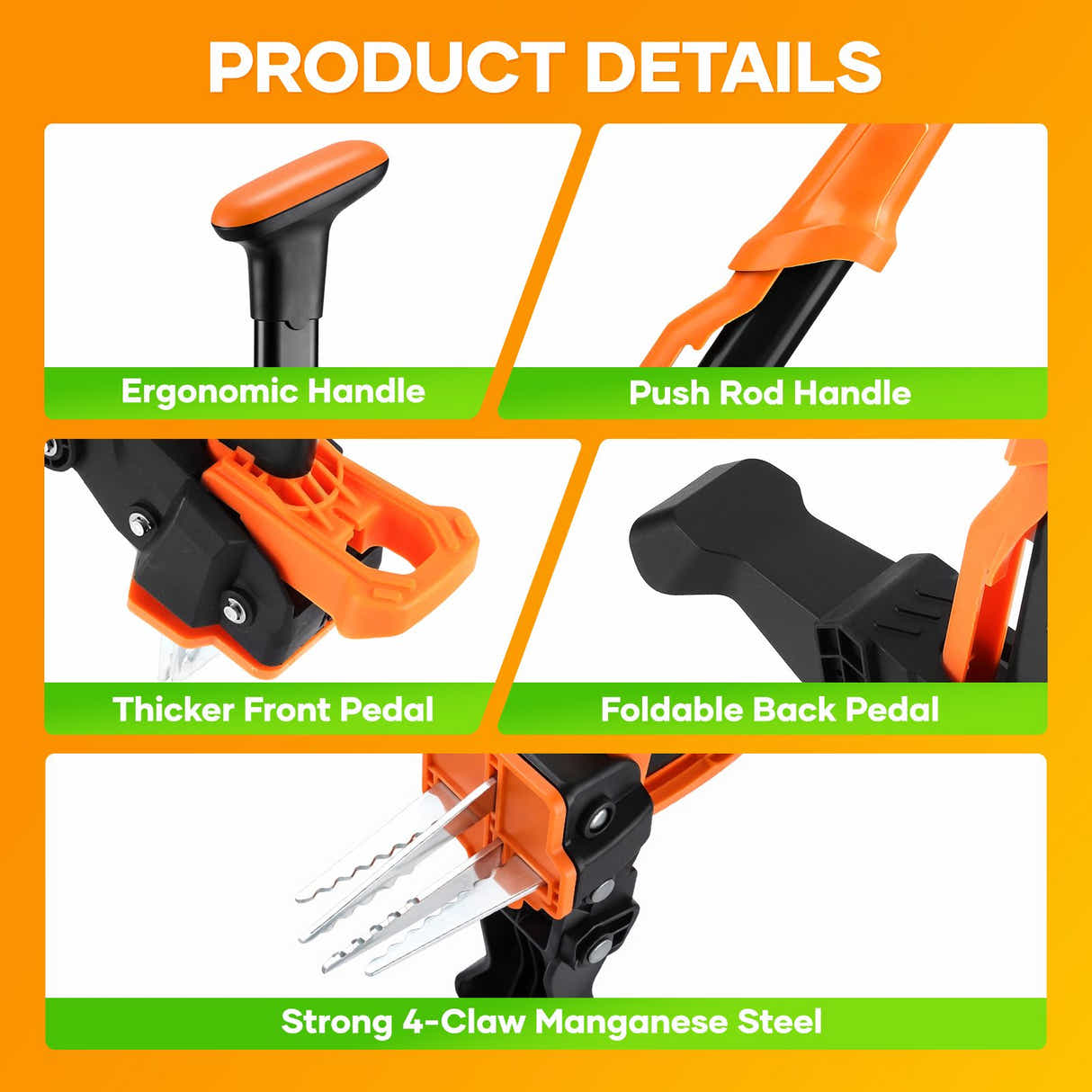 DS BD 4 Claw Stand Up Weeder Puller Garden Weeding Hand Tool Lawn Weed Remover