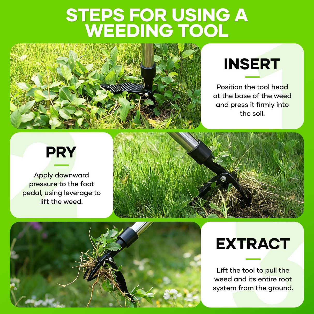DS BD Stand Up Weed Puller 120cm Garden Lawn Manual Hand Weeding Tool Plant