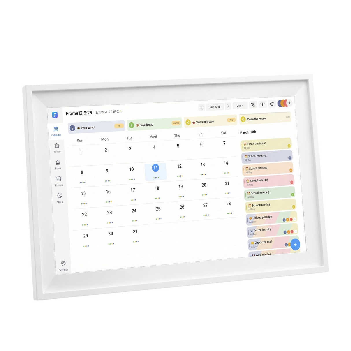 DS BD WiFi Wall Digital Calendar Planner 15.6 Inch Chore Chart Family Meal