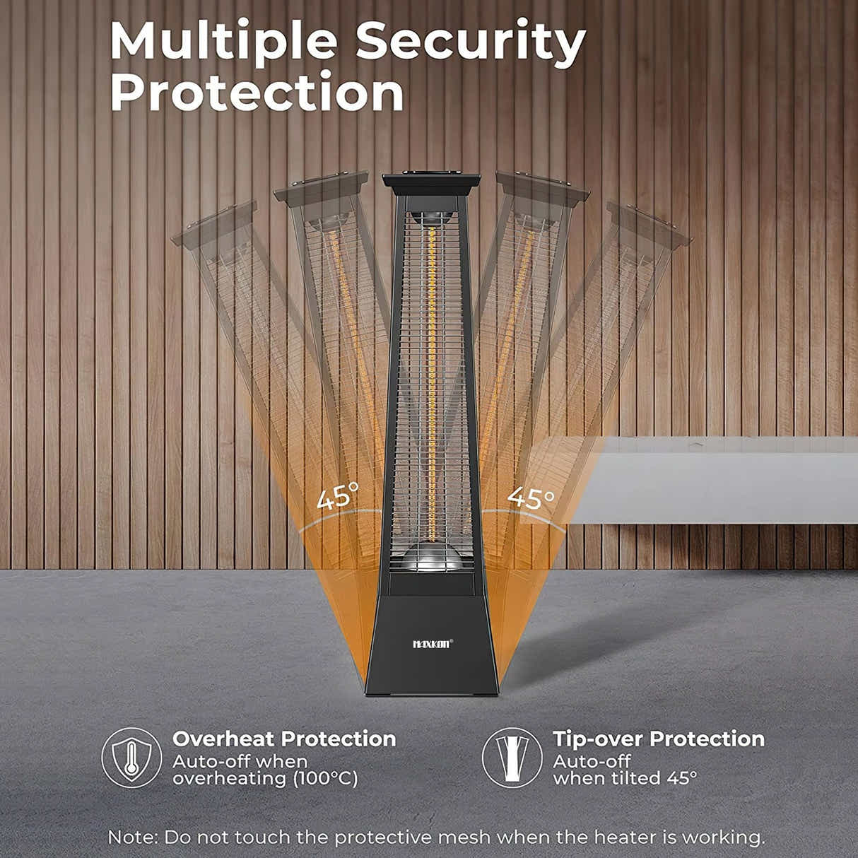 DS BD Maxkon 1500W 360° Infrared Patio Heater Electric Freestanding Space Tower