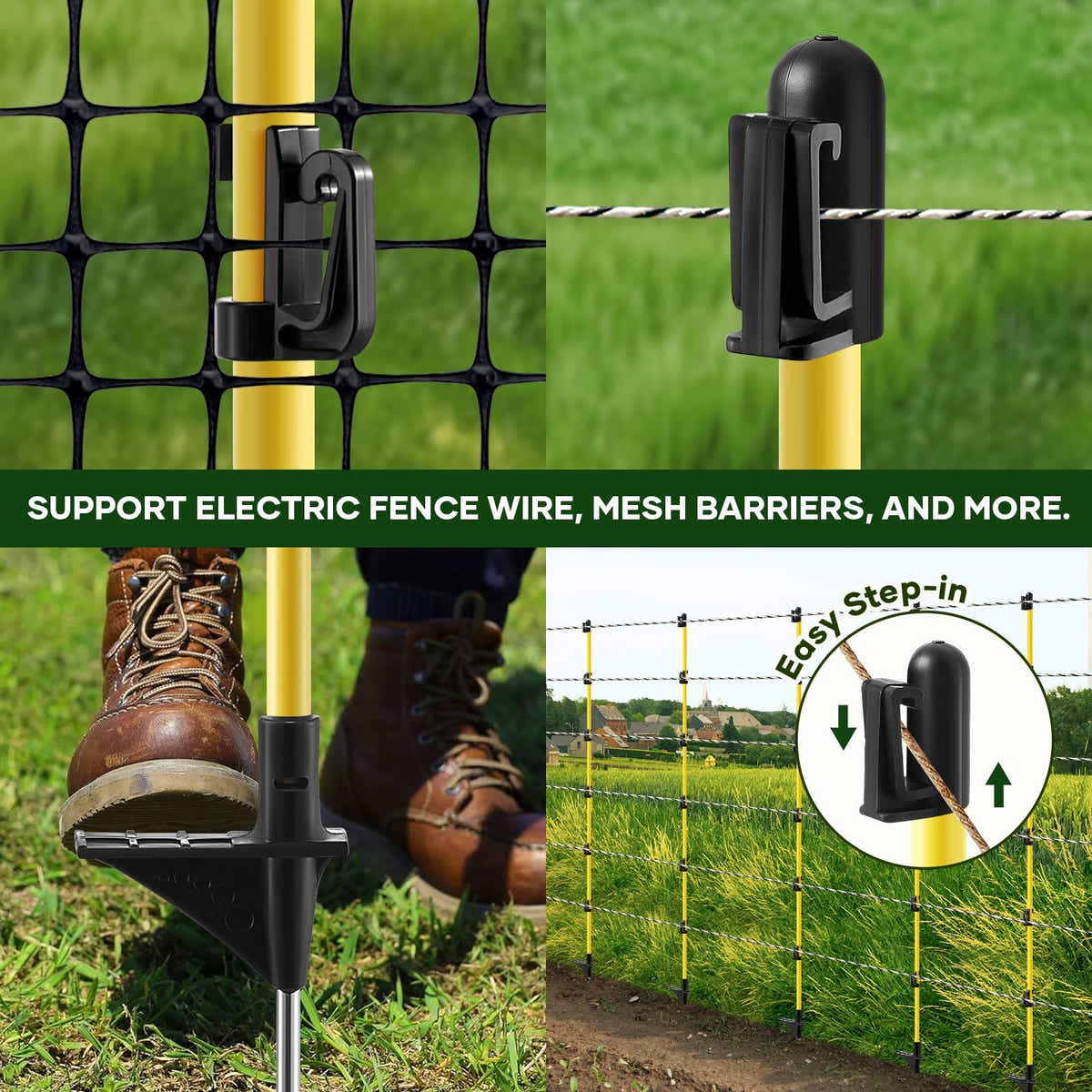DS BD Electric Fence Post 20pcs 127cm Tread Step In Wire Temporary FencingGarden