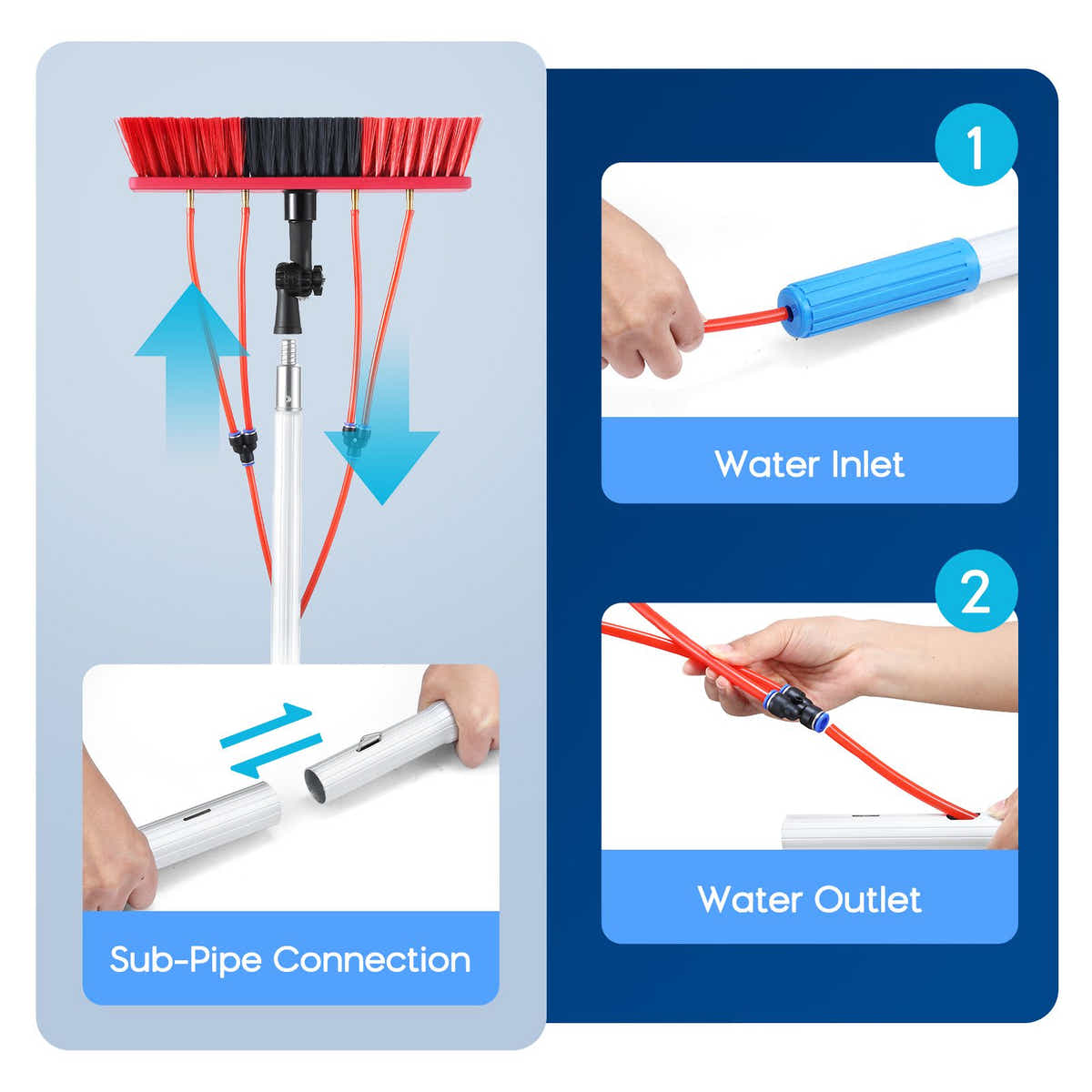 DS BD 7m Water Fed Pole Window Cleaning Tool Solar Panel Washing Kit Set