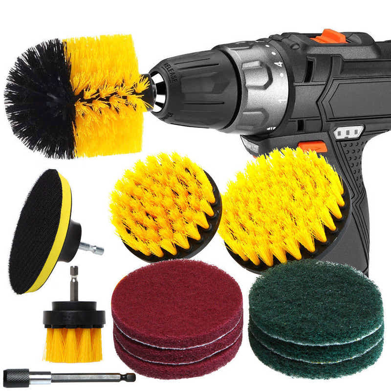 DS BS 12 Piece Power Drill Brush Scrub Pads Set