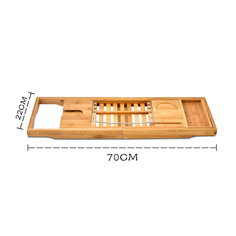 DS BS Bamboo Bathtub Caddy Tray with Extending Sides