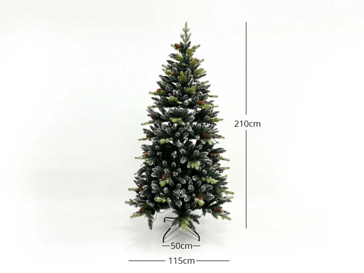 DS Christmas Tree Snow Tips with Lights - 7FT/210cm