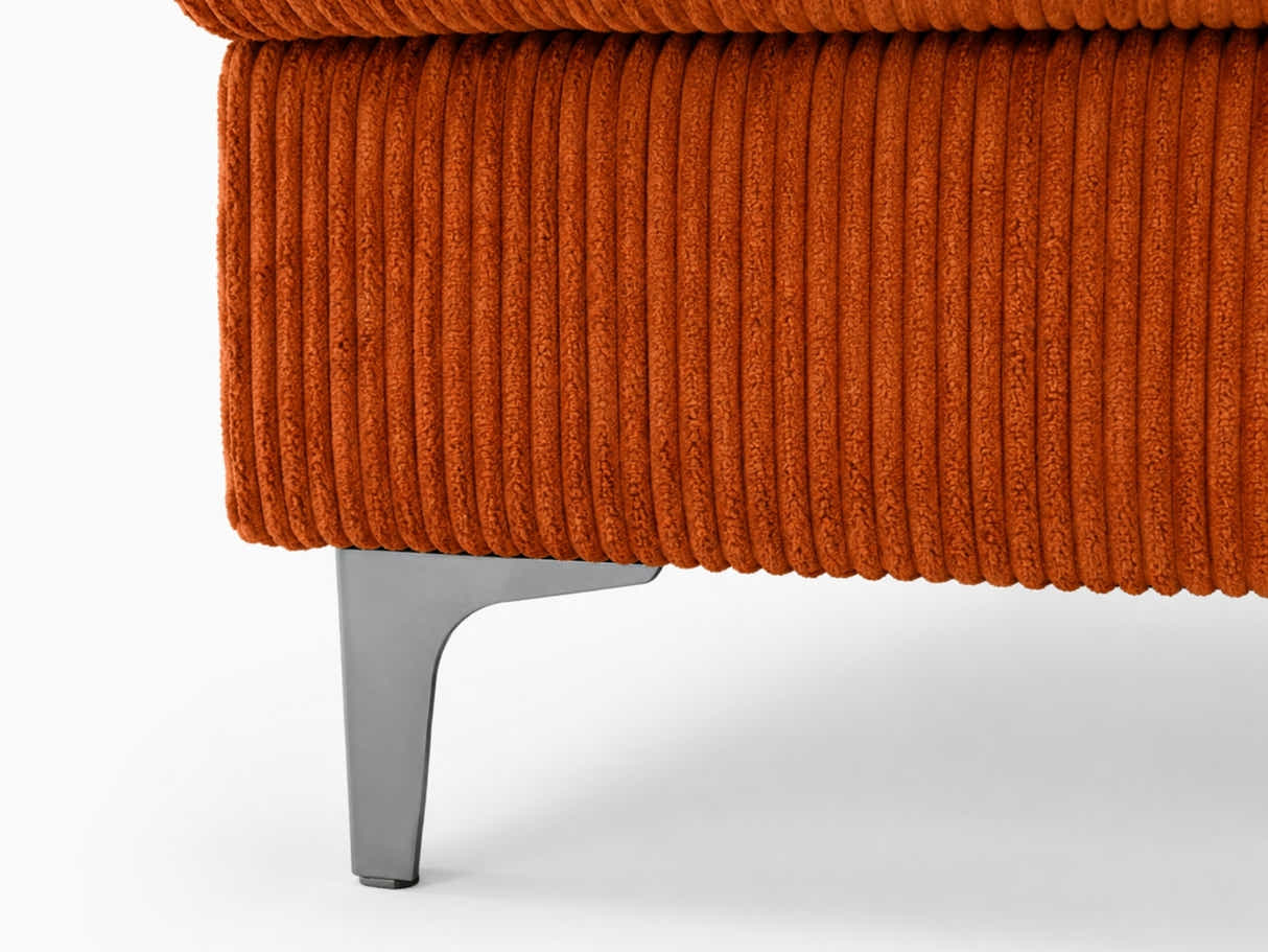 Kaveah Corduroy Sofa With Left Chaise - Orange