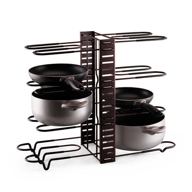 DS BS Adjustable 8 Tier Pan and Pot Lid Holder Rack