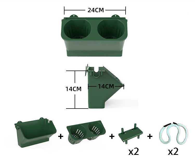 DS BS 10 Pack Vertical Planter Wall Hanging Flower Pots with Steel Rack