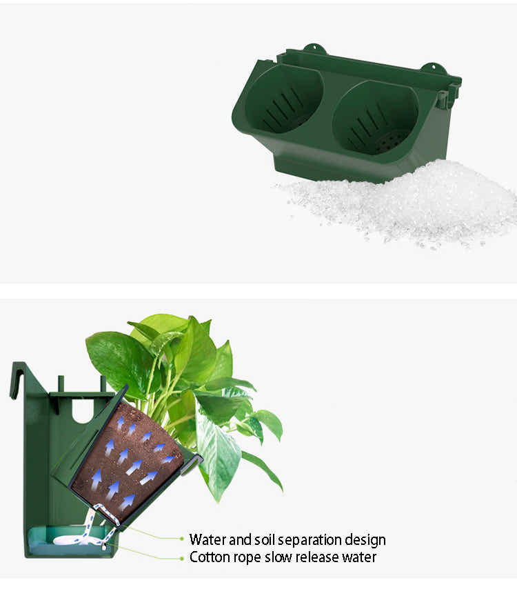 DS BS 10 Pack Vertical Planter Wall Hanging Flower Pots with Steel Rack