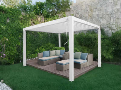 Aluminum Louvre Roof Pergola White - 3m x 4m