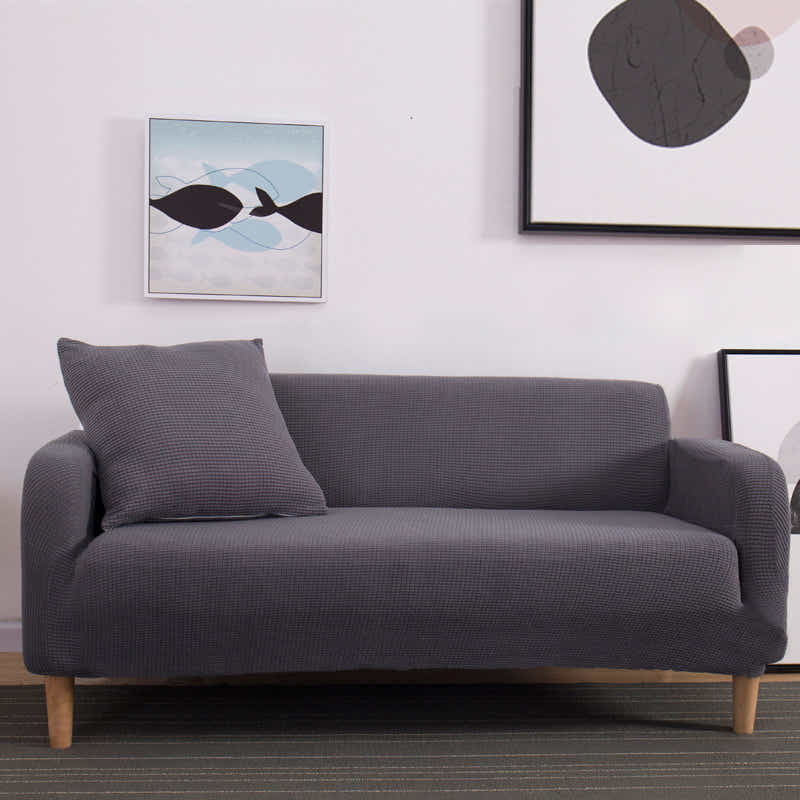 DS BS High Stretch Sofa Couch Slipcover Three Seat-Gray