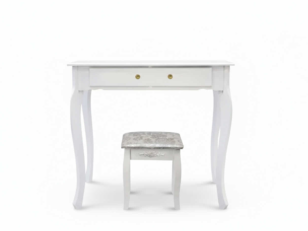 3-Mirror Dressing Table Set White - 79 cm