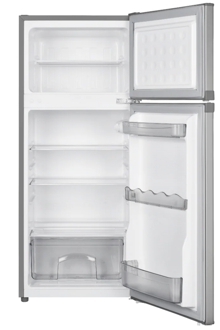 Imprasio 125L Top Mount Fridge Freezer Stainless Steel manual defrost