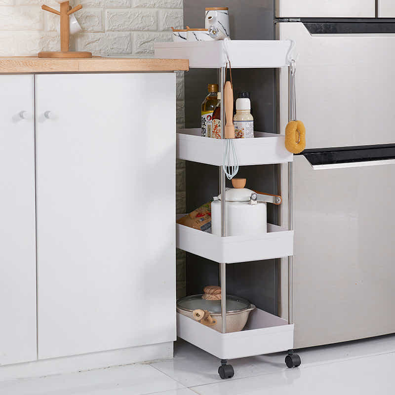 DS BS 4 Tiers Gap Storage Organizer Rack Shelf with Wheels