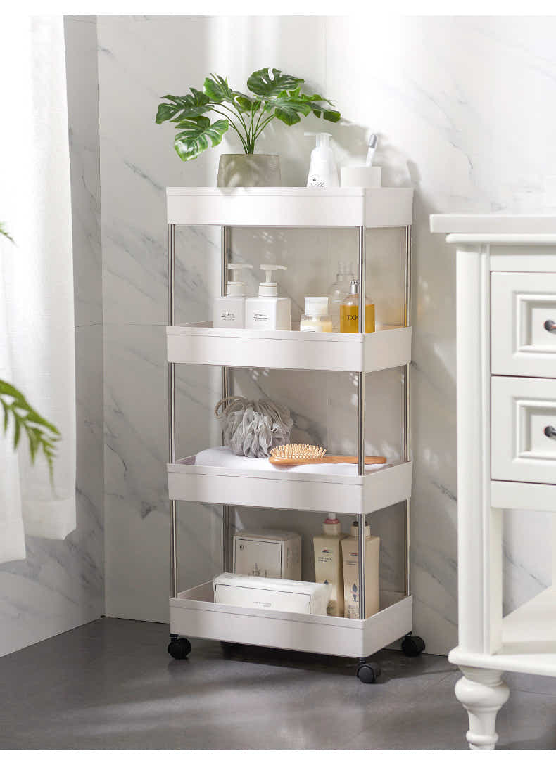 DS BS 4 Tiers Gap Storage Organizer Rack Shelf with Wheels