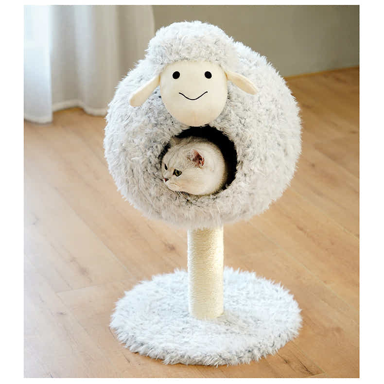 DS BS Cat Tree Tunnel Play Tree House-Sheep