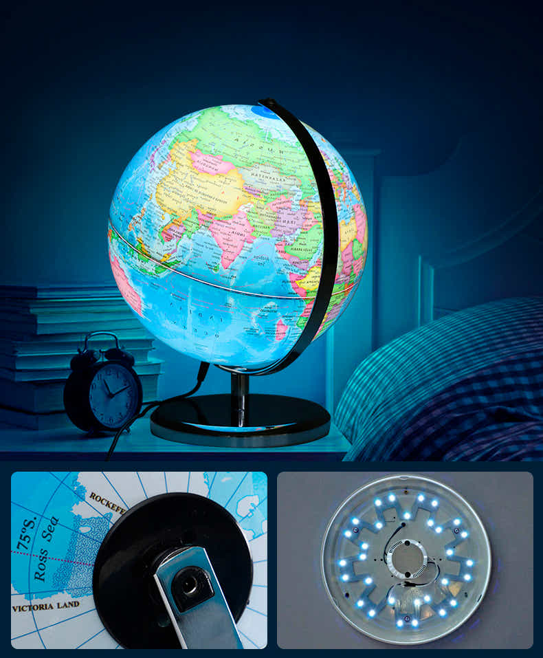 DS BS Illuminated World Globe Decor LED Light 22cm