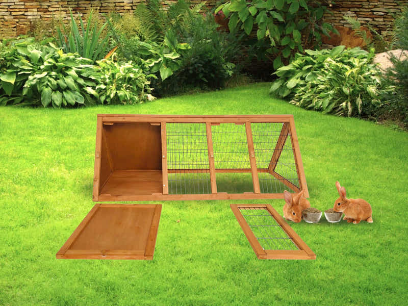 Wooden Rabbit Hutch - 118cm