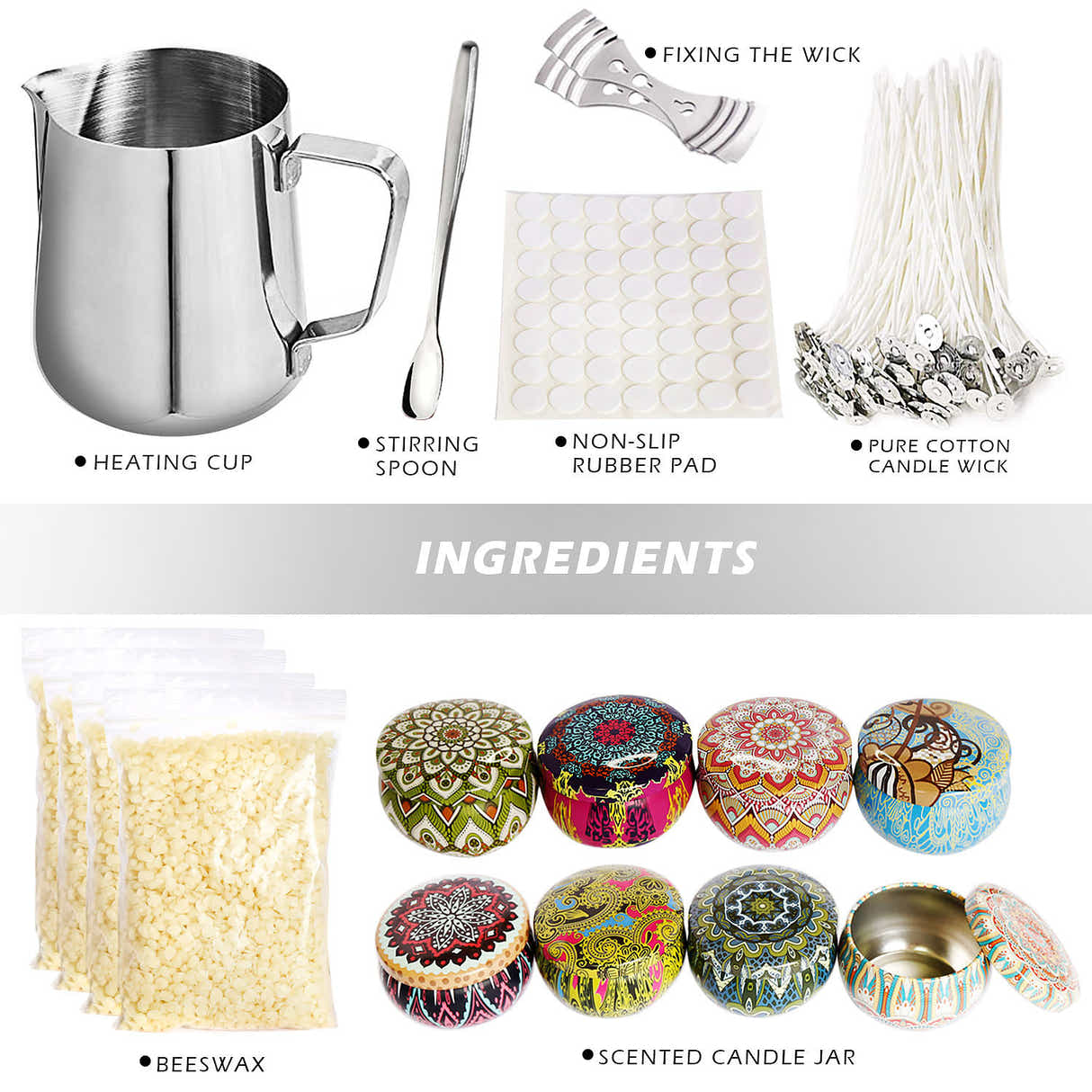 DS BS 66pcs Beeswax Candle Making Kit Pigment Set