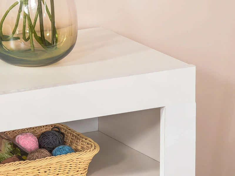 Glansig White 2-Door Buffet with LED Light - Set of 2