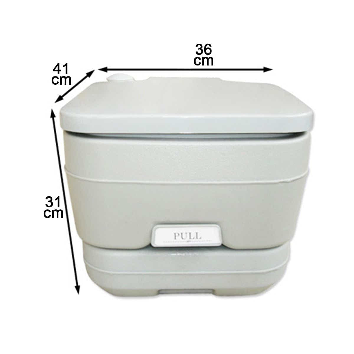 DS BD Portable Toilet Camping Potty Restroom 10L Square Light Gray