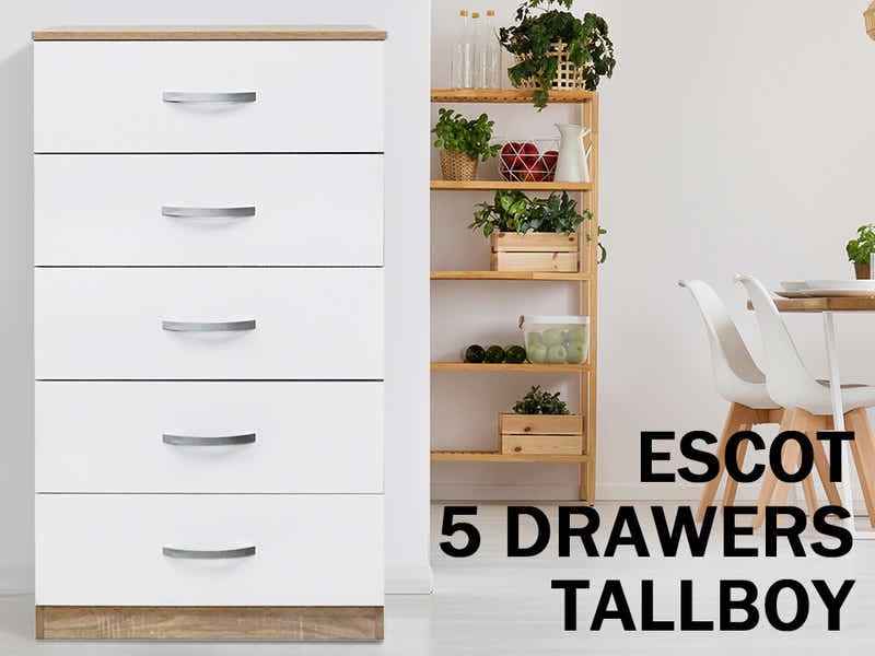 Escot 5-Drawer Tallboy