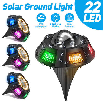 DS BS 22 LED Solar Garden Lawn Path Ground Lights-4 Pack