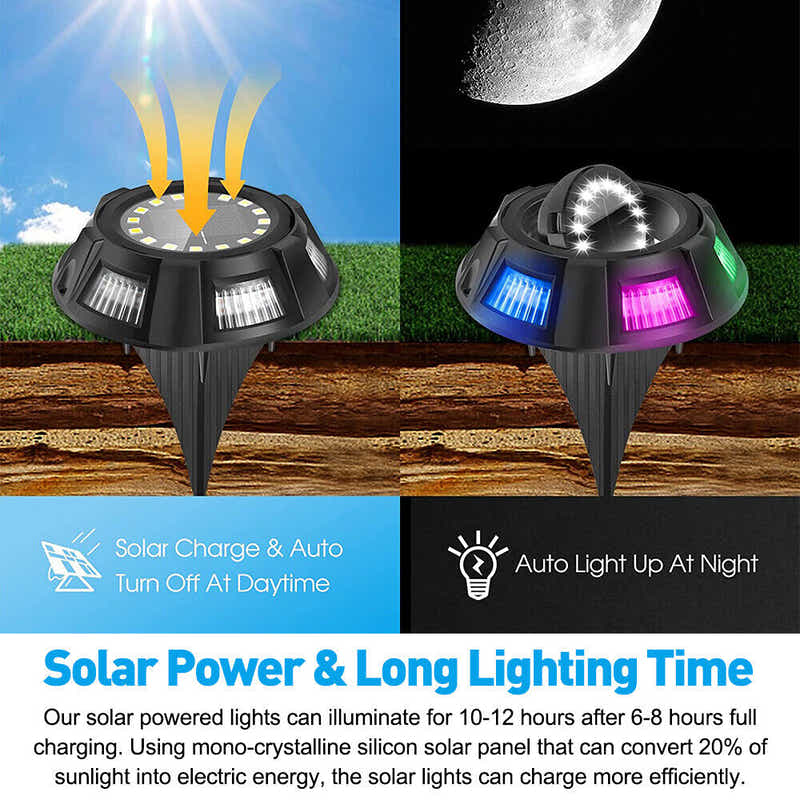 DS BS 22 LED Solar Garden Lawn Path Ground Lights-4 Pack