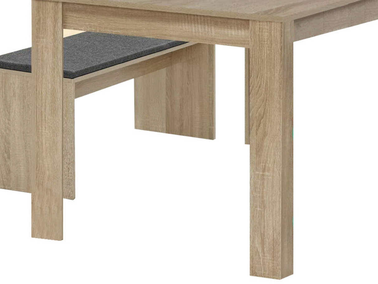Skog Wooden Dining Table - 120 cm & Giesle PU Dining Chair Dark Brown - Set of 4