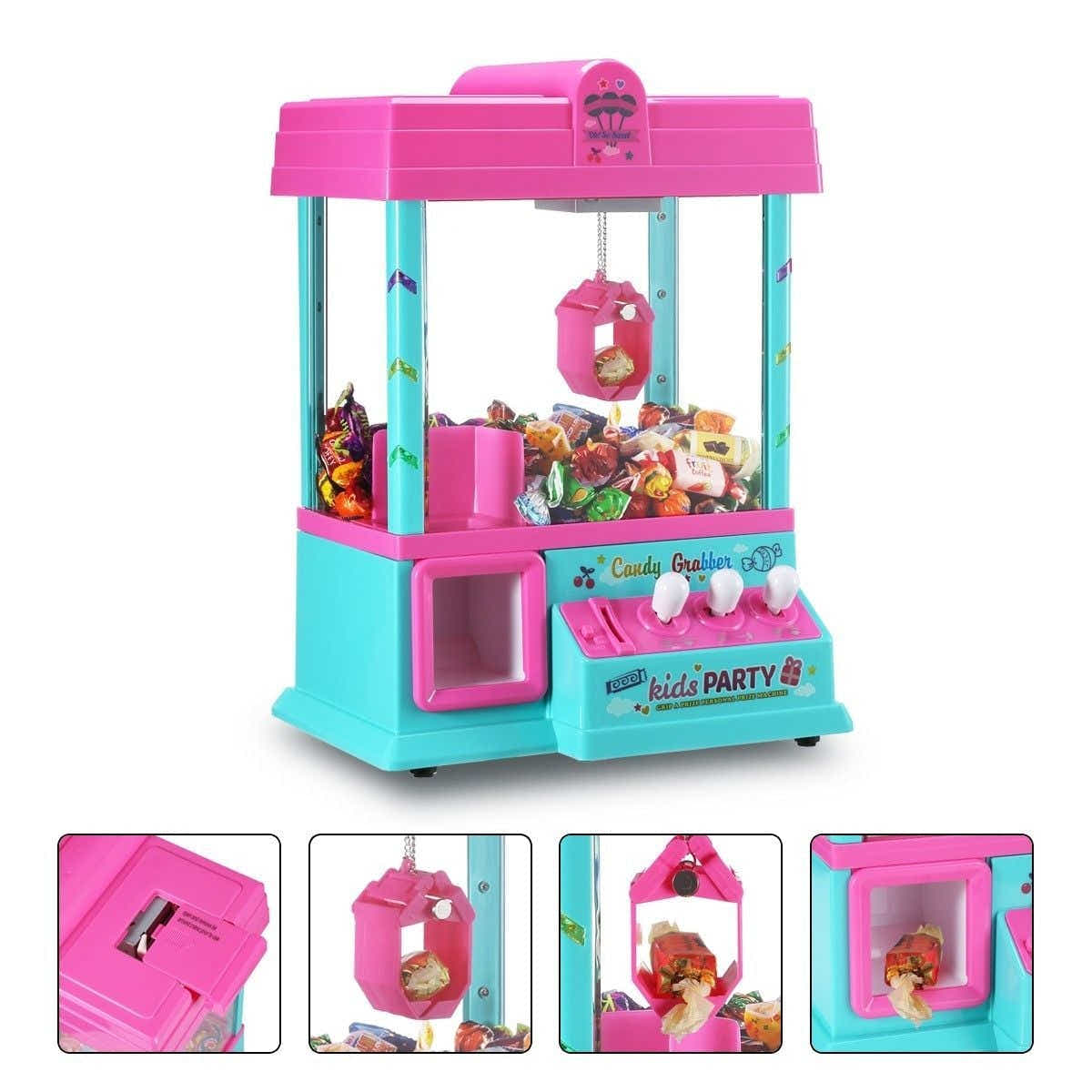 DS BD Toy Claw Machine Candy Catch Grabber Game with Lights Music 24 Coins