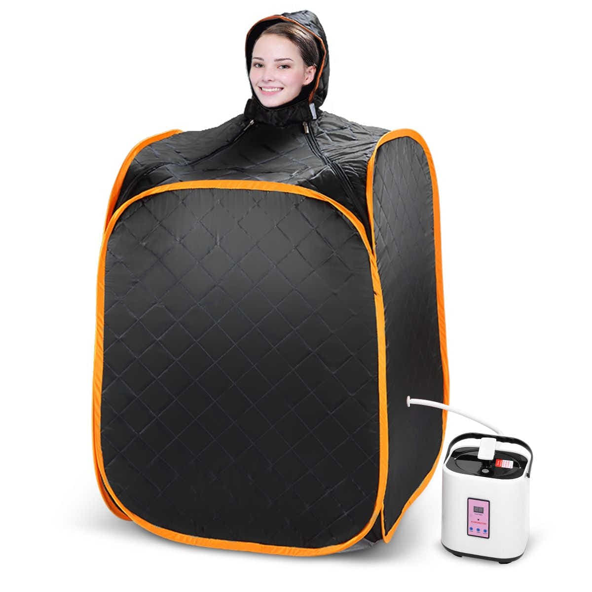 DS BD 2-Person Pop-Up Sauna Tent Remote-Controlled Portable Body Steamer w/ Hat