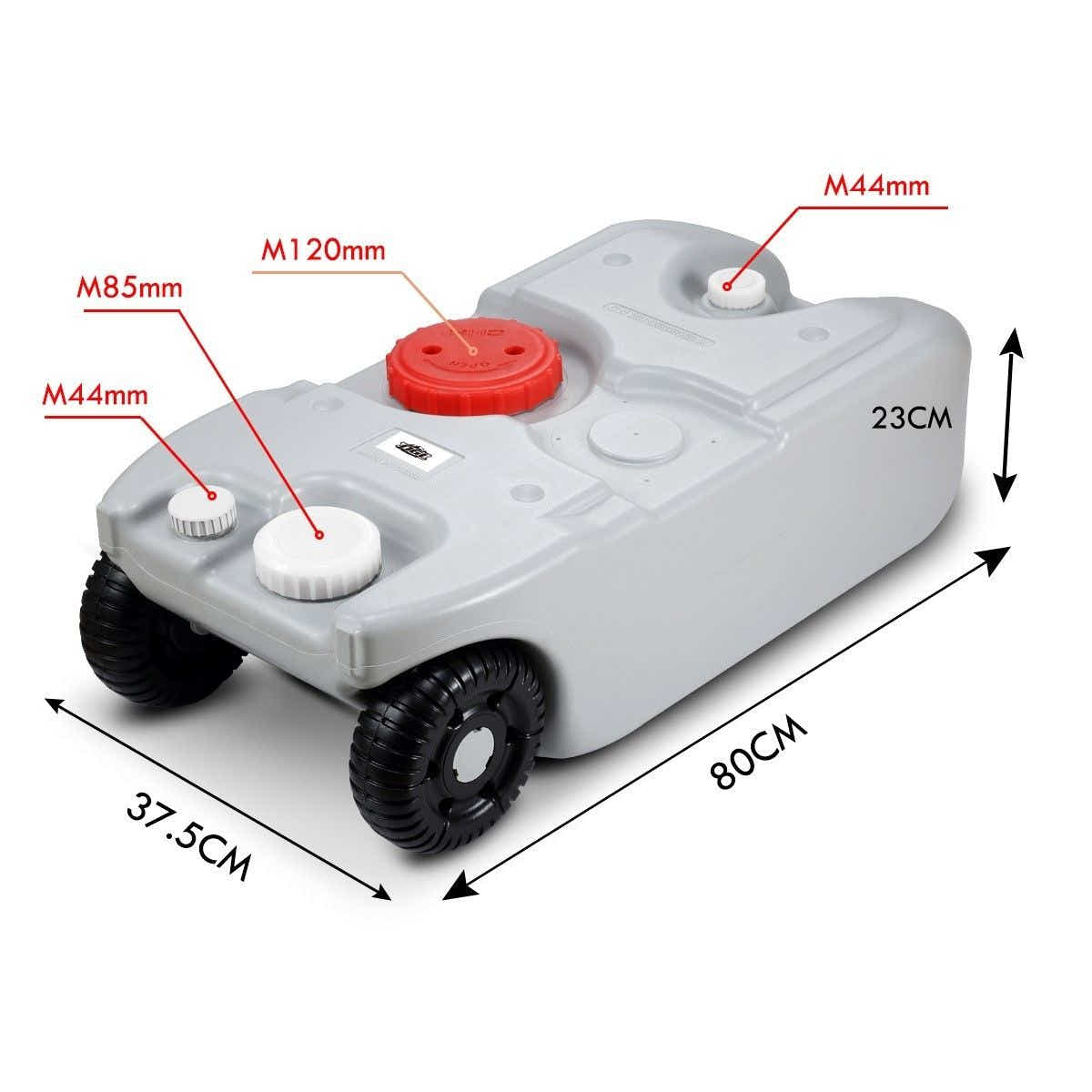 DS BD 40L Wheel Water Tank Portable Caravan Camping Motorhome Container Grey