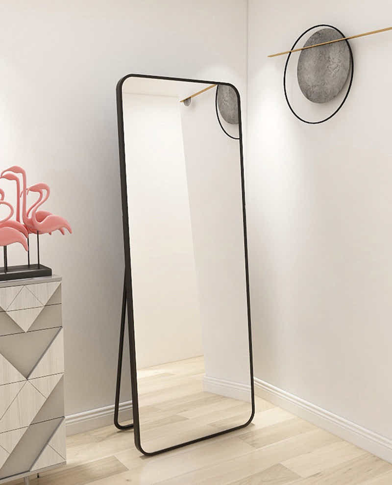 DS BS Aluminum Alloy Frame Full Size Body Mirror 165x60CM-Black