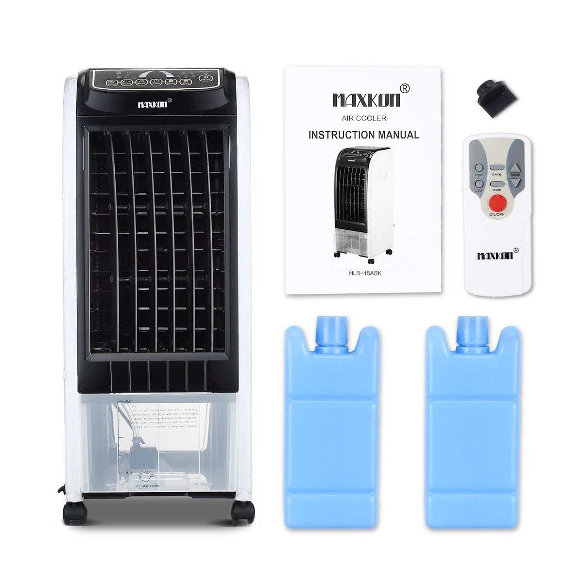 DS BD MAXKON 7L Evaporative Air Cooler Fan Button 3 Modes W/Remote Control Black