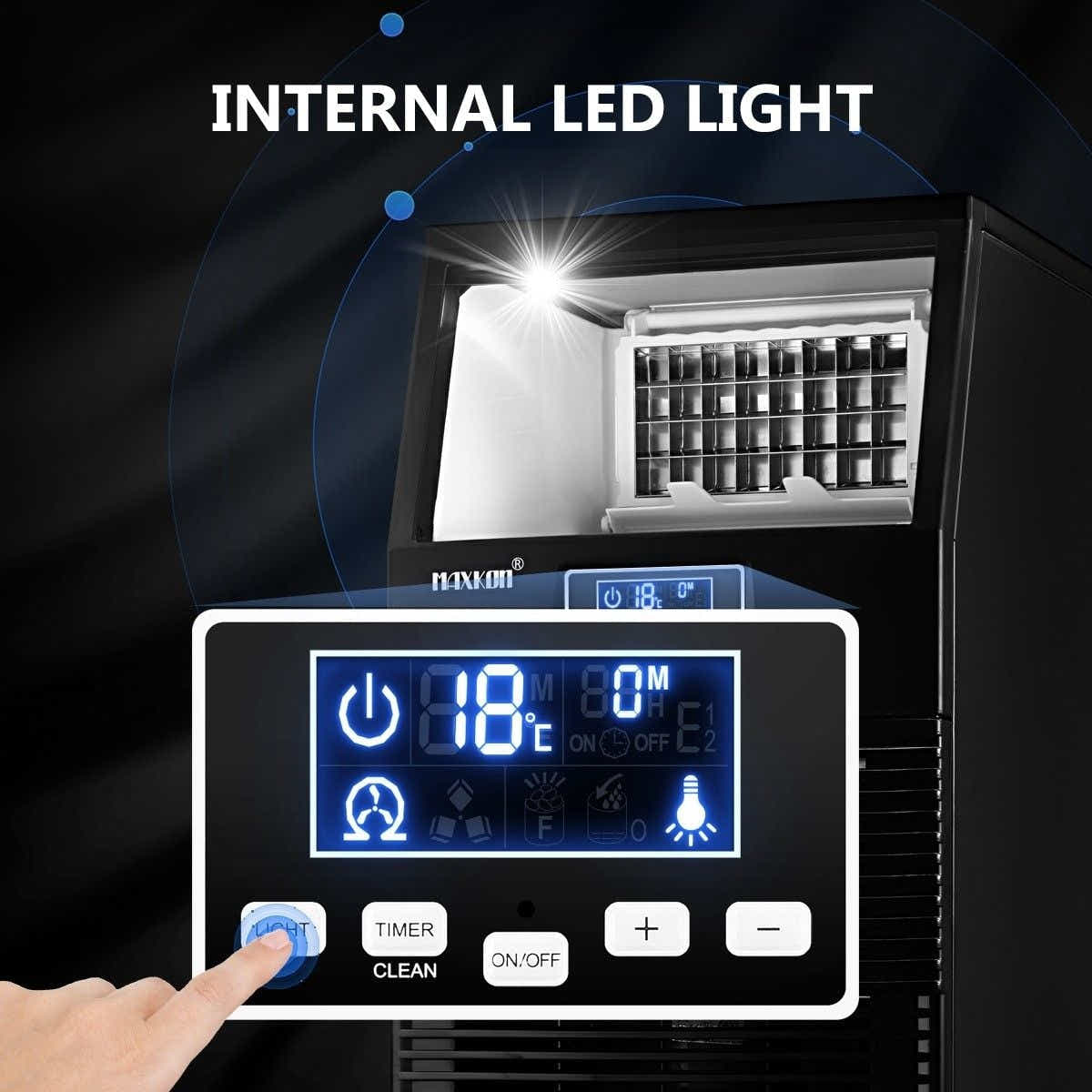 DS BD Maxkon 30kg Commercial Ice Cube Maker Benchtop Countertop Fast Freezer