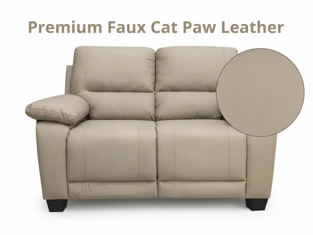 Nelda Cat Paw Leather Sofa Set - Brown