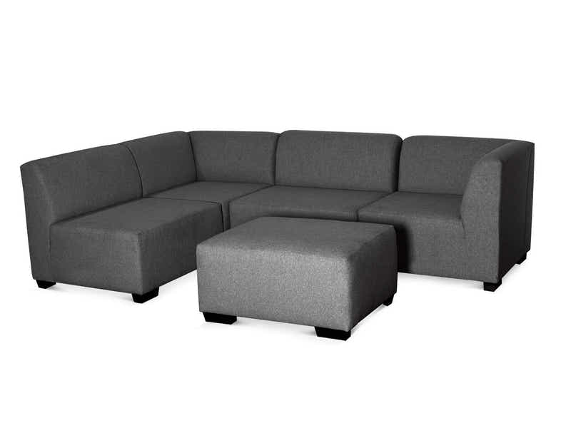 DS NZ Made Andy Corner Sofa with Ottoman - Kido Black